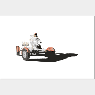 Astronaut Driving Moon Buggy Posters and Art